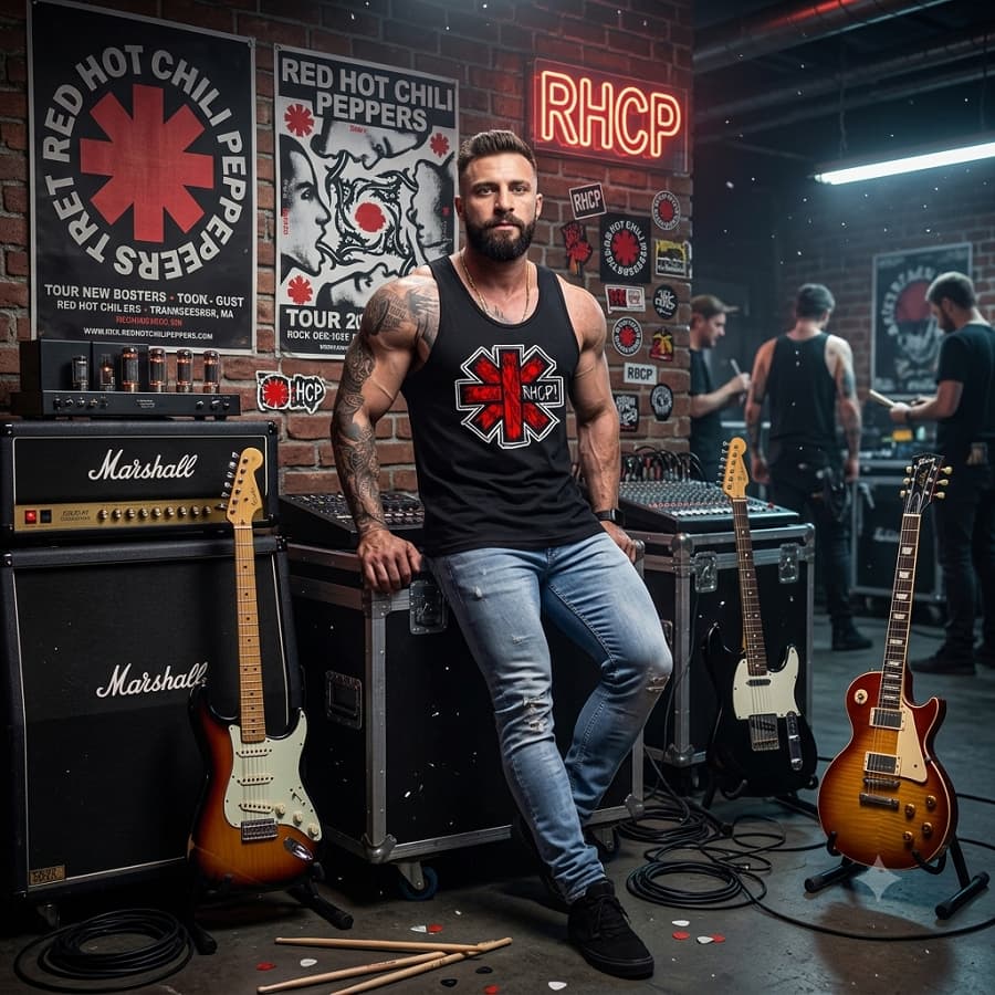 Regata Redhot Chilipeppers Masculina Rock Banda Show Musica metal bandas red hot regatas preta top01