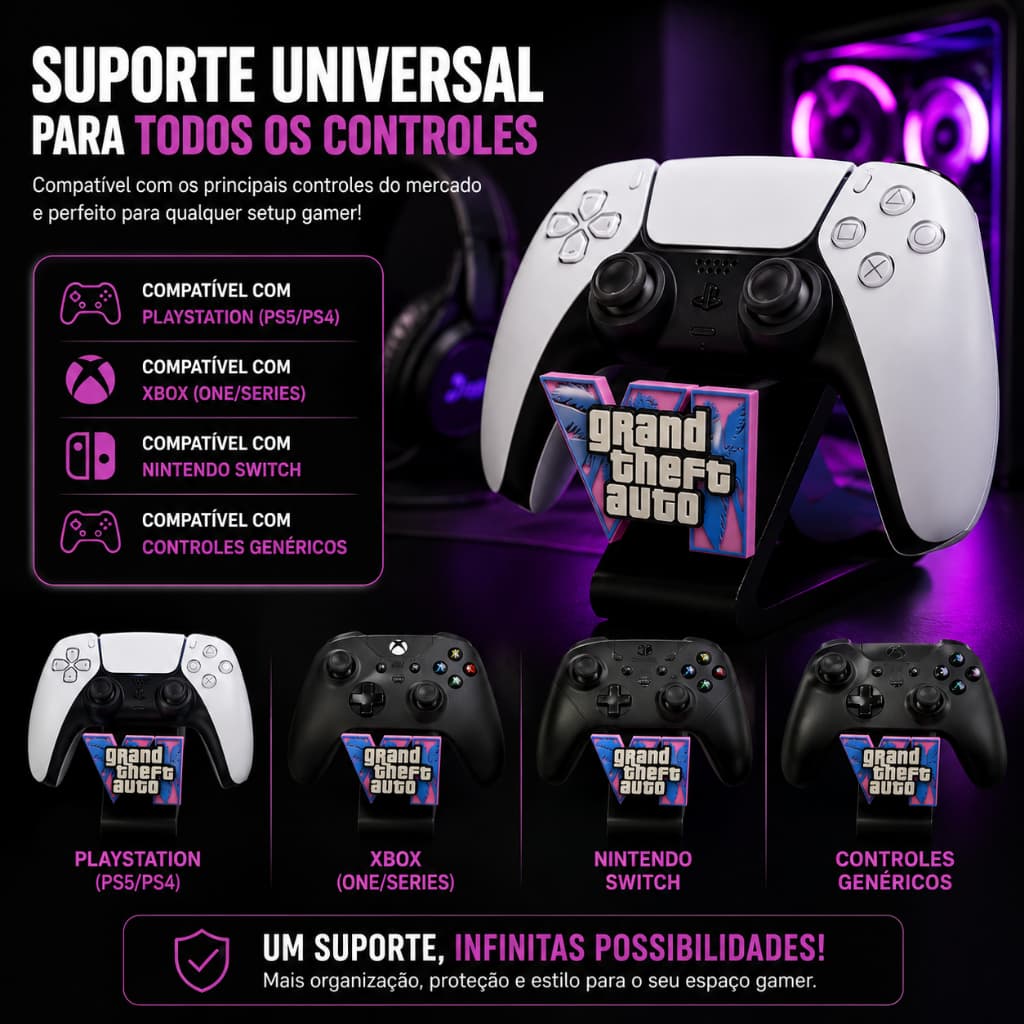 Suporte Para Controle Playstation PS5 PS4 Organizador Gamer