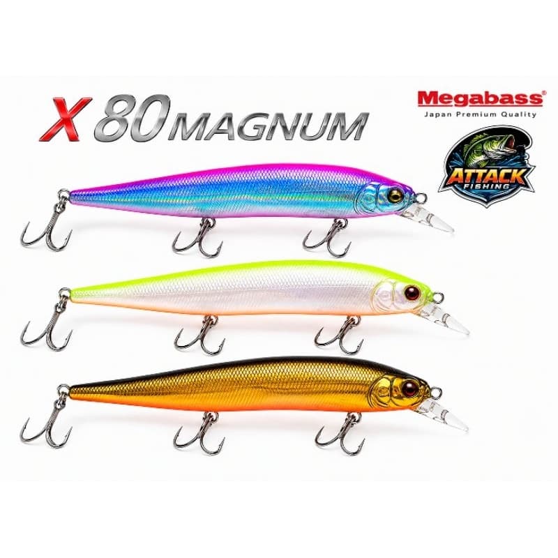 Isca Artificial Megabass X-80 Magnum — 115 mm | 18 g | Sinking | Deep Max 2,8 m Importada Original