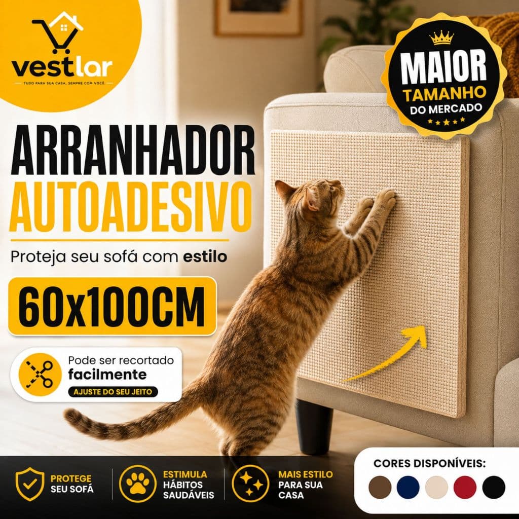 Arranhador para Gatos Adesivo para Sofá, Protetor de Móveis e Canto, Tapete Arranhador para Gato