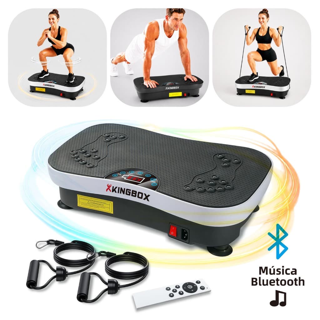Plataforma Vibratória Avançada Fitness Emagrecimento 99 Níveis Controle Remoto Bluetooth Bivolt 110/220V