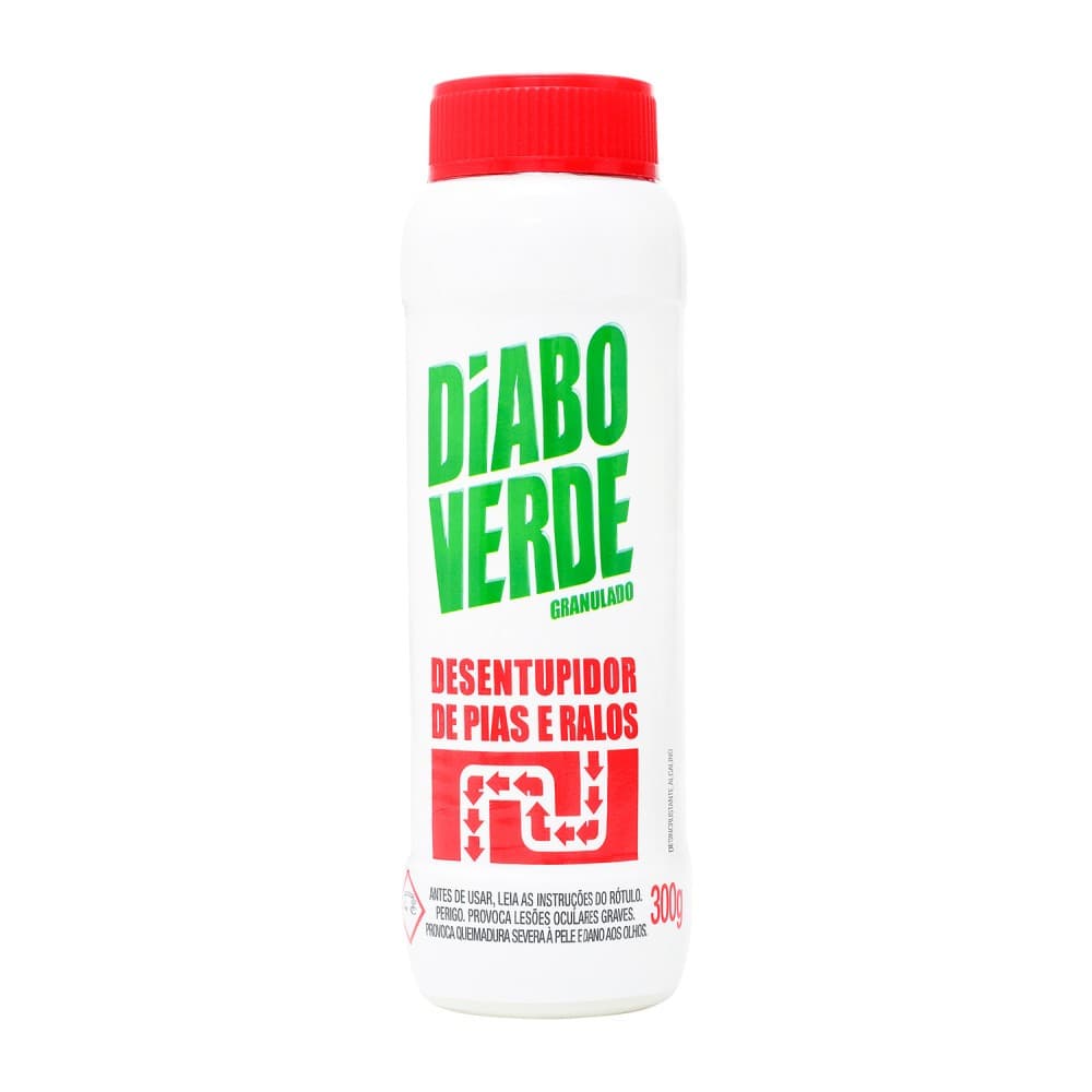 Desentupidor Diabo Verde Granulado 300g | Desentope Pia e Ralo Rápido | Ação Imediata Contra Gordura - 300g