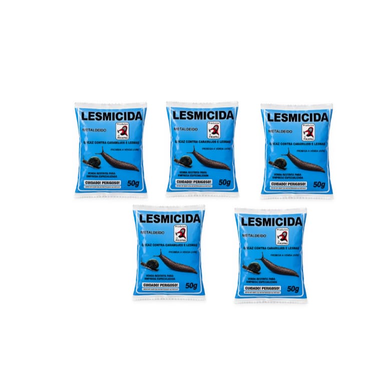 KIT 5 UN - LESMICIDA 50G PIKAPAU - Caramujos e Lesmas.