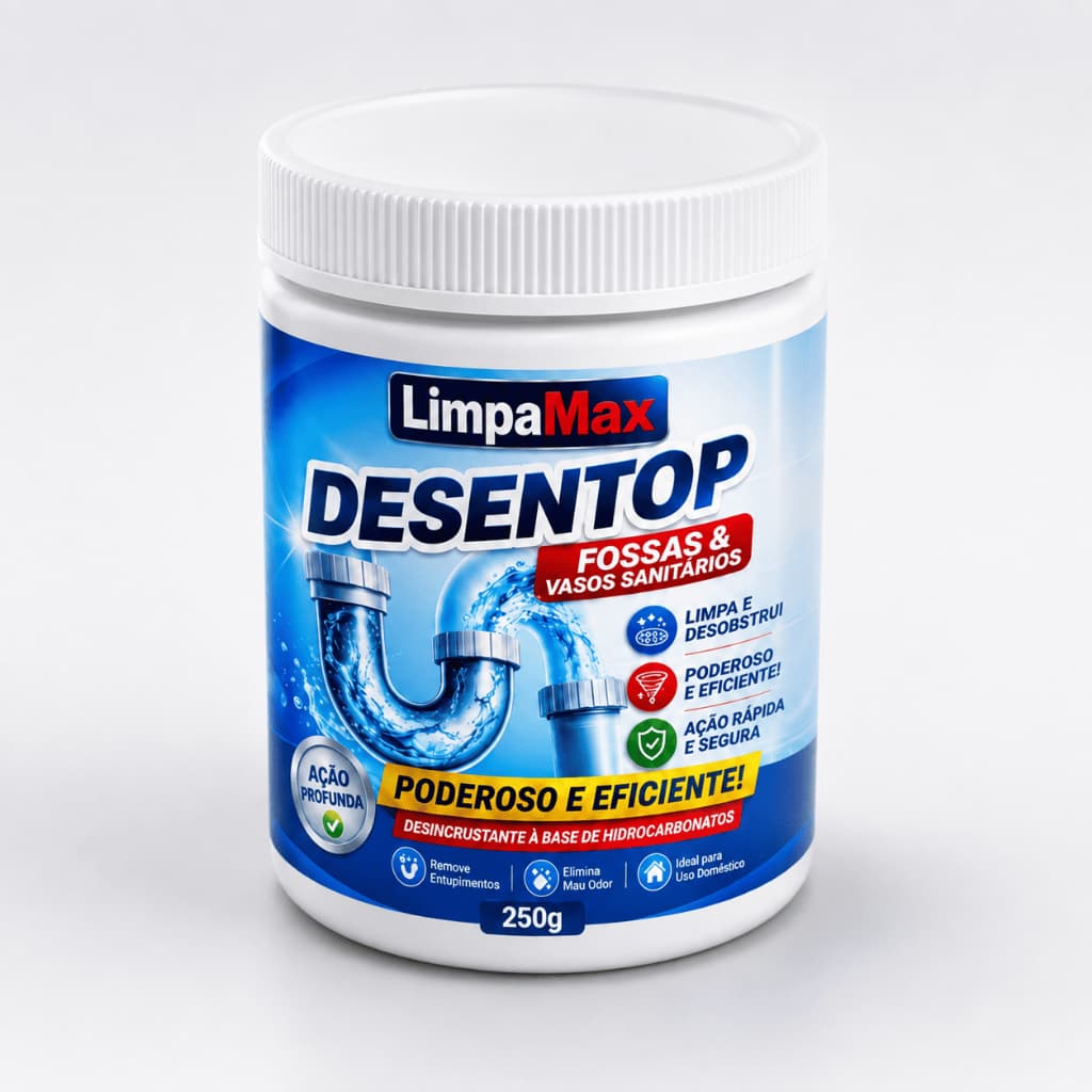 Desentupidor LimpaMax Potente para Pias Ralos Vasos Canos e Tubulações – Ação Rápida e Alto Rendimento