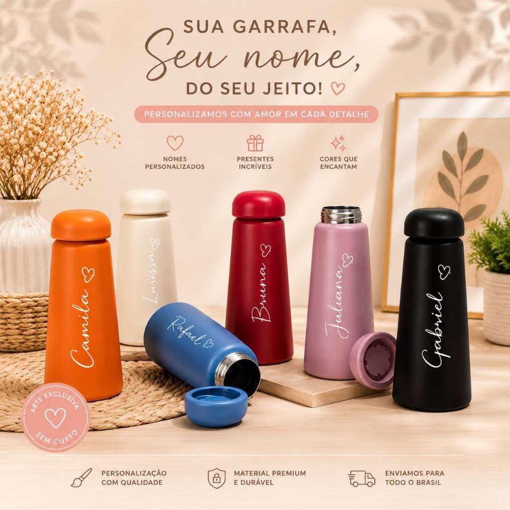 Garrafa Térmica 450ml Personalizada Como Desejar