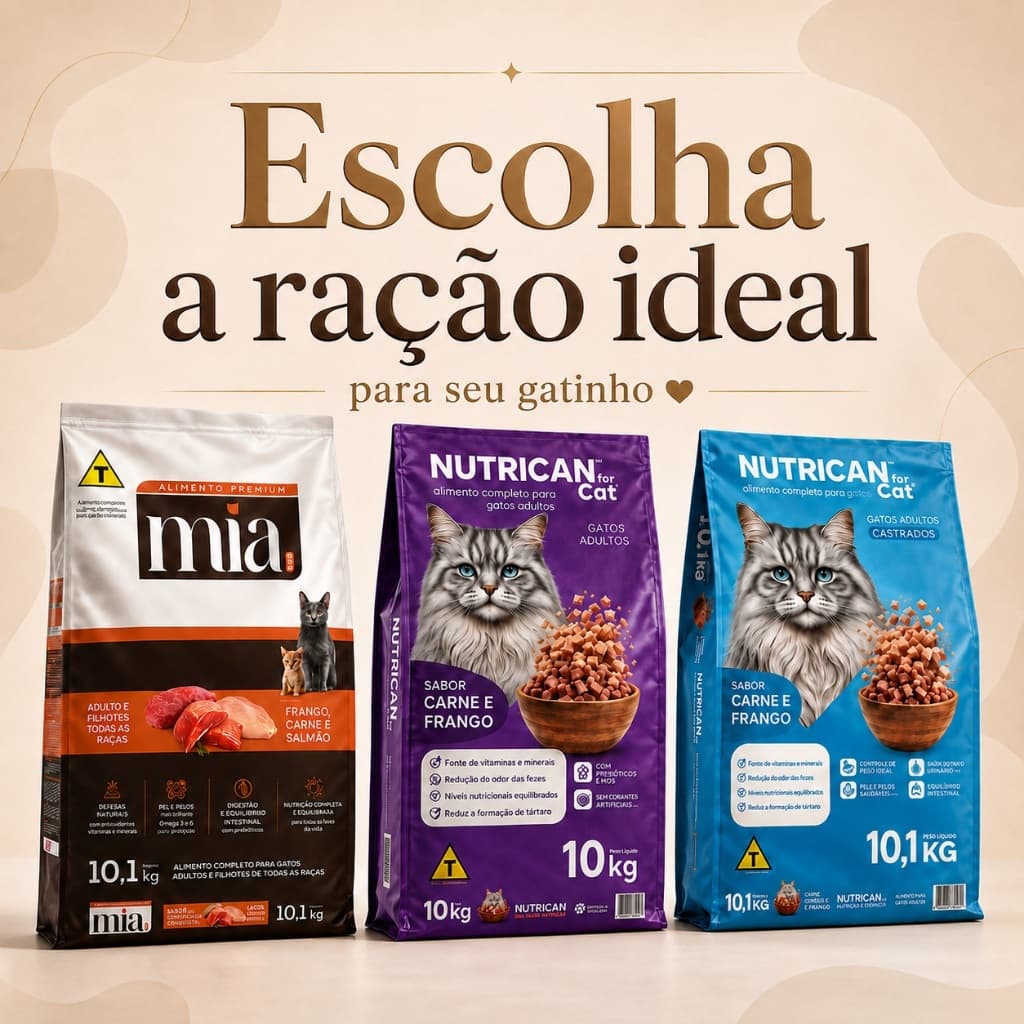 Ração Para Gatos 10Kg Castrado Adulto Filhote Todas as Raças