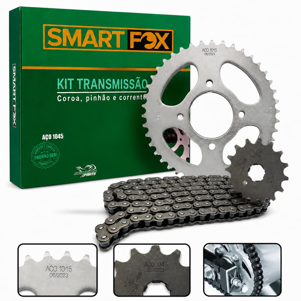 Kit Relação Suzuki Yes 125 Intruder 125 Scud S/ Retentor Prateado
