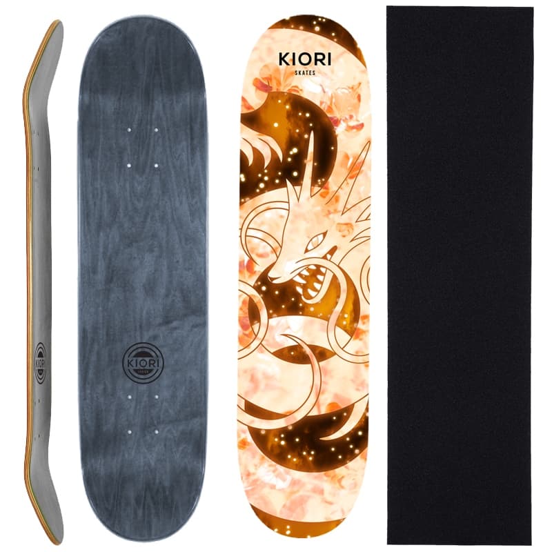Shape de Skate com Lixa - Kiori Skates - Dragon Orange 8.5"