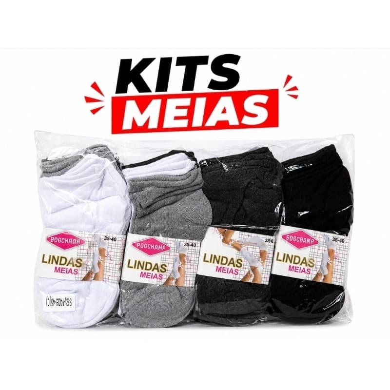 Kit Meias Premium 3/6/12/Pares Confortável 34-39 / 40-46 —masculino e feminino Unissex meias #soquete.