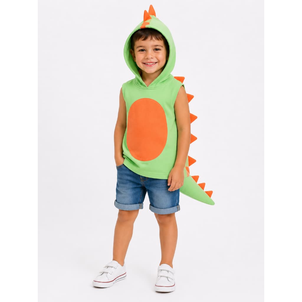 FANTASIA REGATA CAMISETA DINO VERDE LIMÃO ANIVERSÁRIO FESTA CARNAVAL