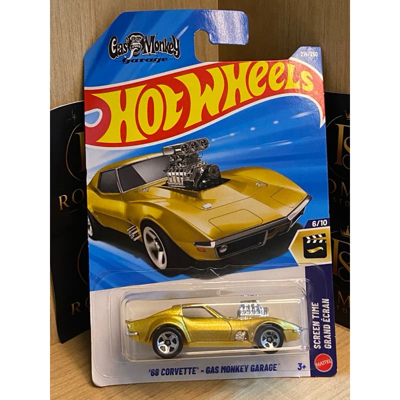 Miniatura Hot Wheels '68 Corvette Gas Monkey Garage #214 Dourado (Lacrado)