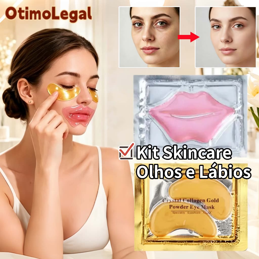 Kit 20/40/60 Máscara Labial de Colágeno e Máscara para os Olhos Cuidados Hidratantes para Pele Feminina