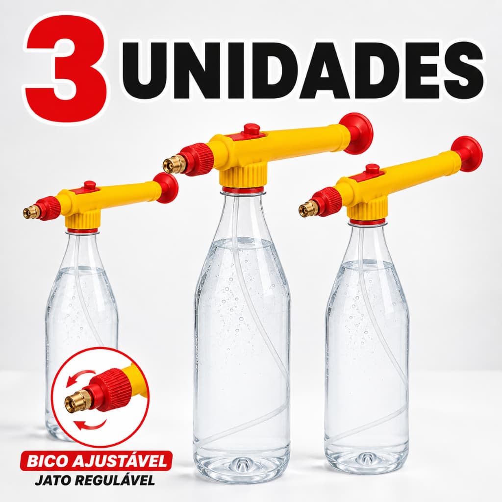 Kit Spray Pulverizador Garrafa PET Manual Adaptador Jardim Irrigação Plantas Borrifador Carro