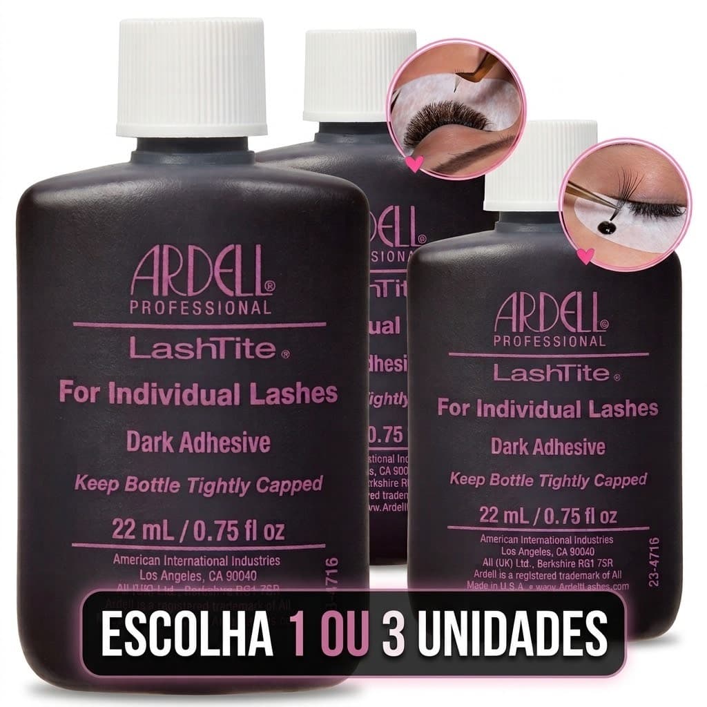 COLA PARA CÍLIOS ARDELL PROFISSIONAL 22ML ROXA ALONGAMENTO FIO A FIO LASH DESIGN
