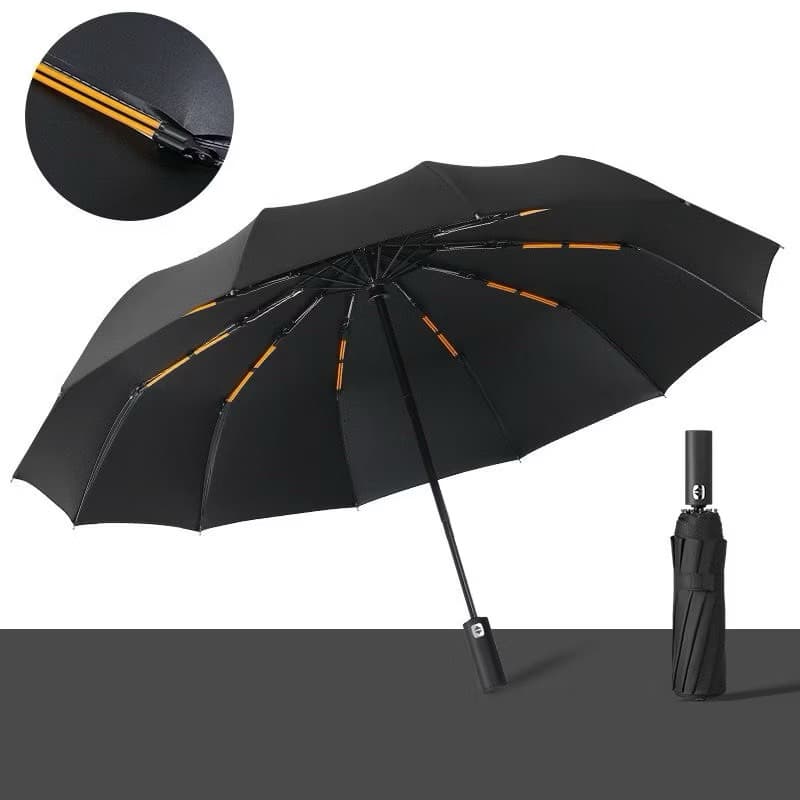 12Hastes Guarda Chuva Automático Abre E Fecha Reforçado Contra Vento Proteção Solar Blackout