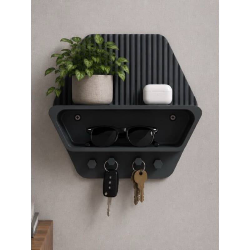Porta Chaves De Parede Moderno Suporte Organizador Com Prateleira E Ganchos Para Entrada Sala Quarto Decorativo⁠