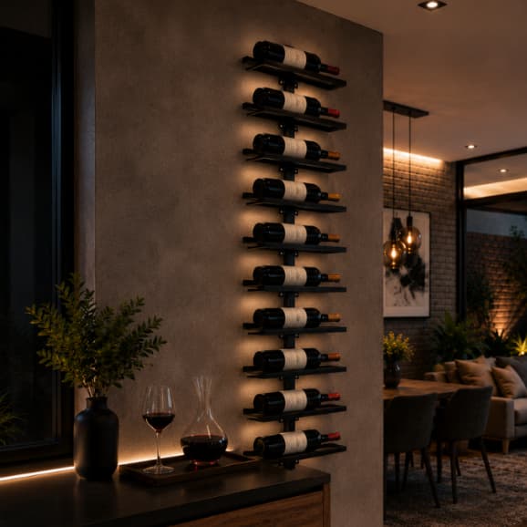 Adega de Parede Vertical p/ 10 Garrafas Porta Vinho Suporte Decorativo