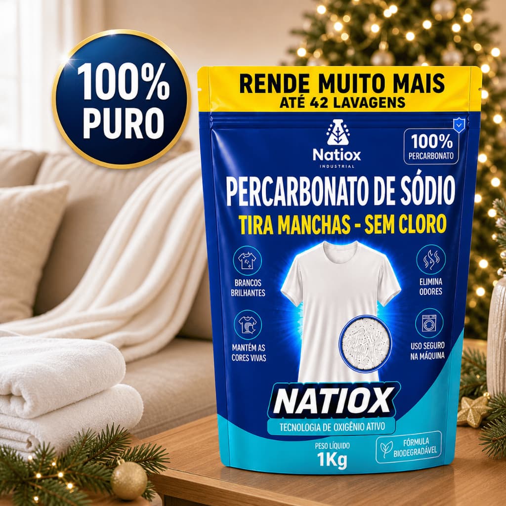 Percarbonato de Sódio 100% Puro Granulado Tira Manchas Oxigênio Ativo Alvejante Sem Cloro Natal