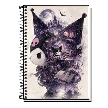 Caderno Universitário | Kuromi | Capa Dura & Espiral 1,10,15 e 20 Matérias.