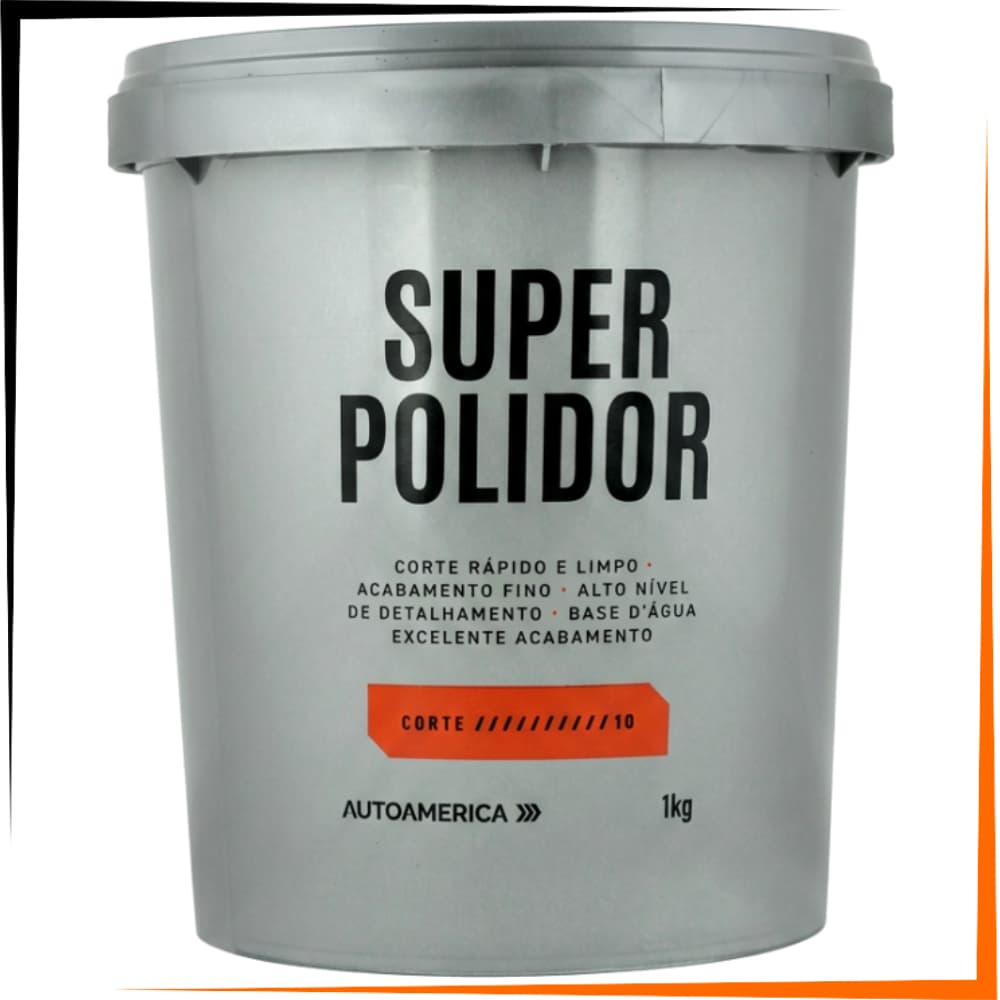 Massa De Polir Super Polidor Autoamerica 1kg Alto Corte Profissional Base D'Água Sem Silicone
