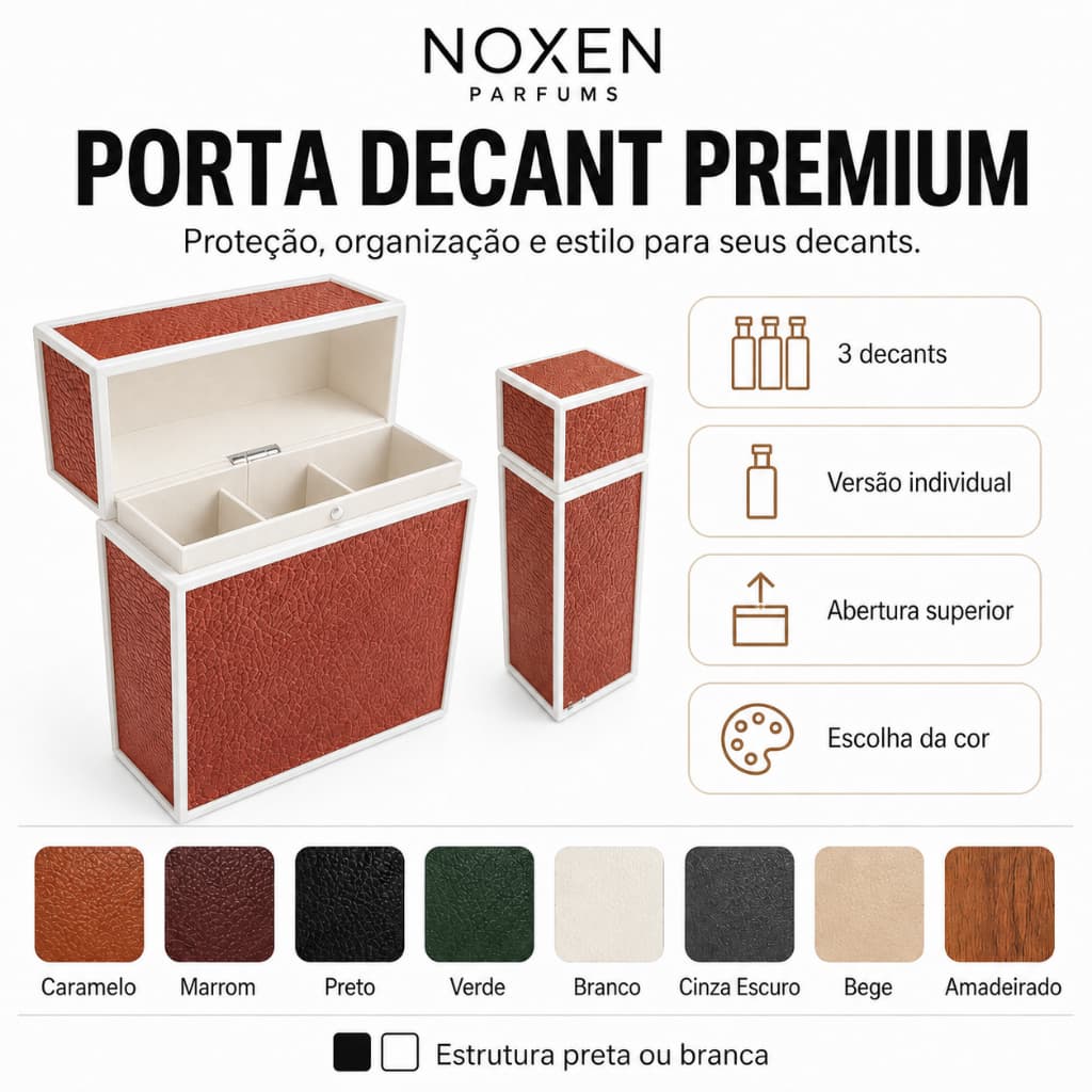 Porta Decant 5ml Premium Organizador para Perfume | Individual ou 3 Frascos Branco