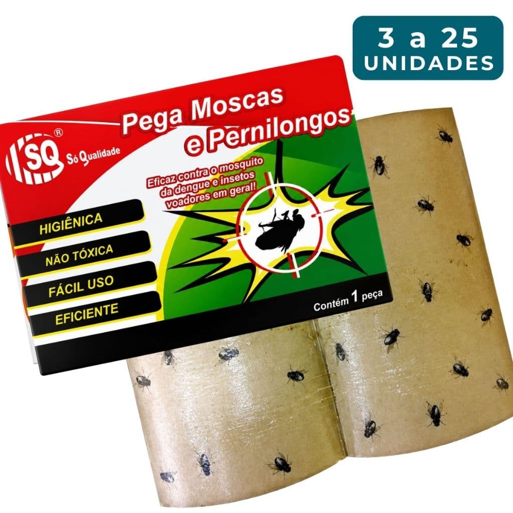 Kit Pega Mosca Adesivo Alta Fixação Pernilongo Mosquito Inseto Casa Cozinha Armadilha