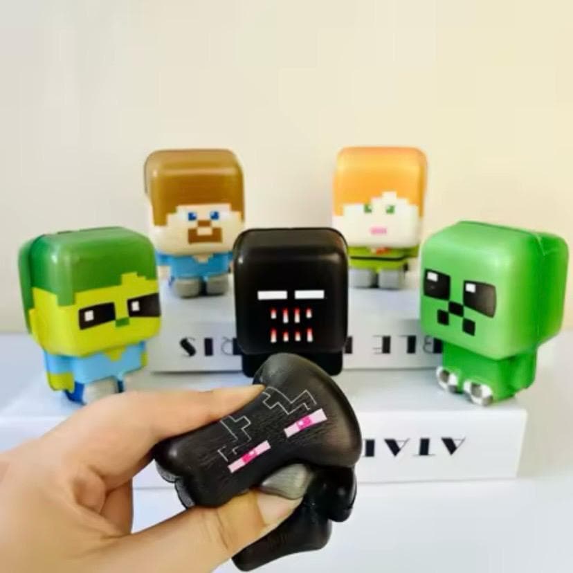 Brinquedo de Apertar Squishy Creeper - Steve - Alex - Brinquedo Antiestresse macio - Brinquedo Sensorial.