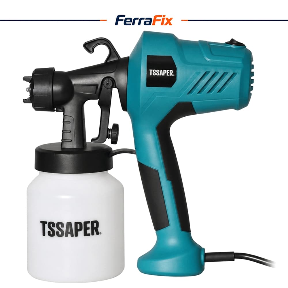 Pistola Elétrica Pulverizadora de Tinta 500W Bico de Metal Compressor 800ml Profissional Parede Móveis 110V 220V