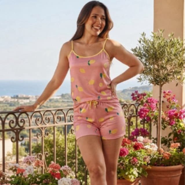 Pijama feminino Suede Babydool Verão short curto alcinha estampas