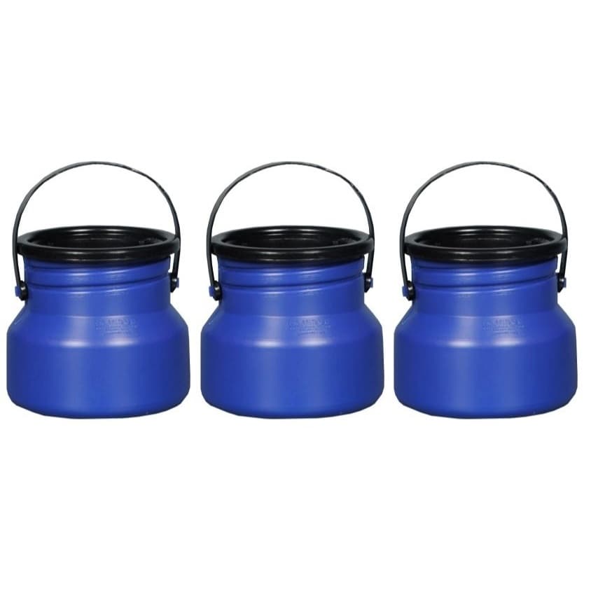Kit c/3 Leiteiras para transporte de leite 3 litros   Cor: Azul leiteira Injesul