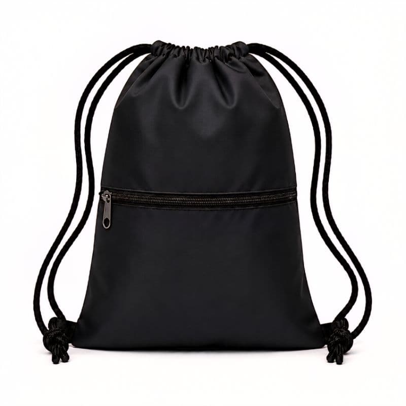 Mochila Saco de Cordão Unissex com Bolso Zíper Esportiva Academia Impermeável Leve e Resistente