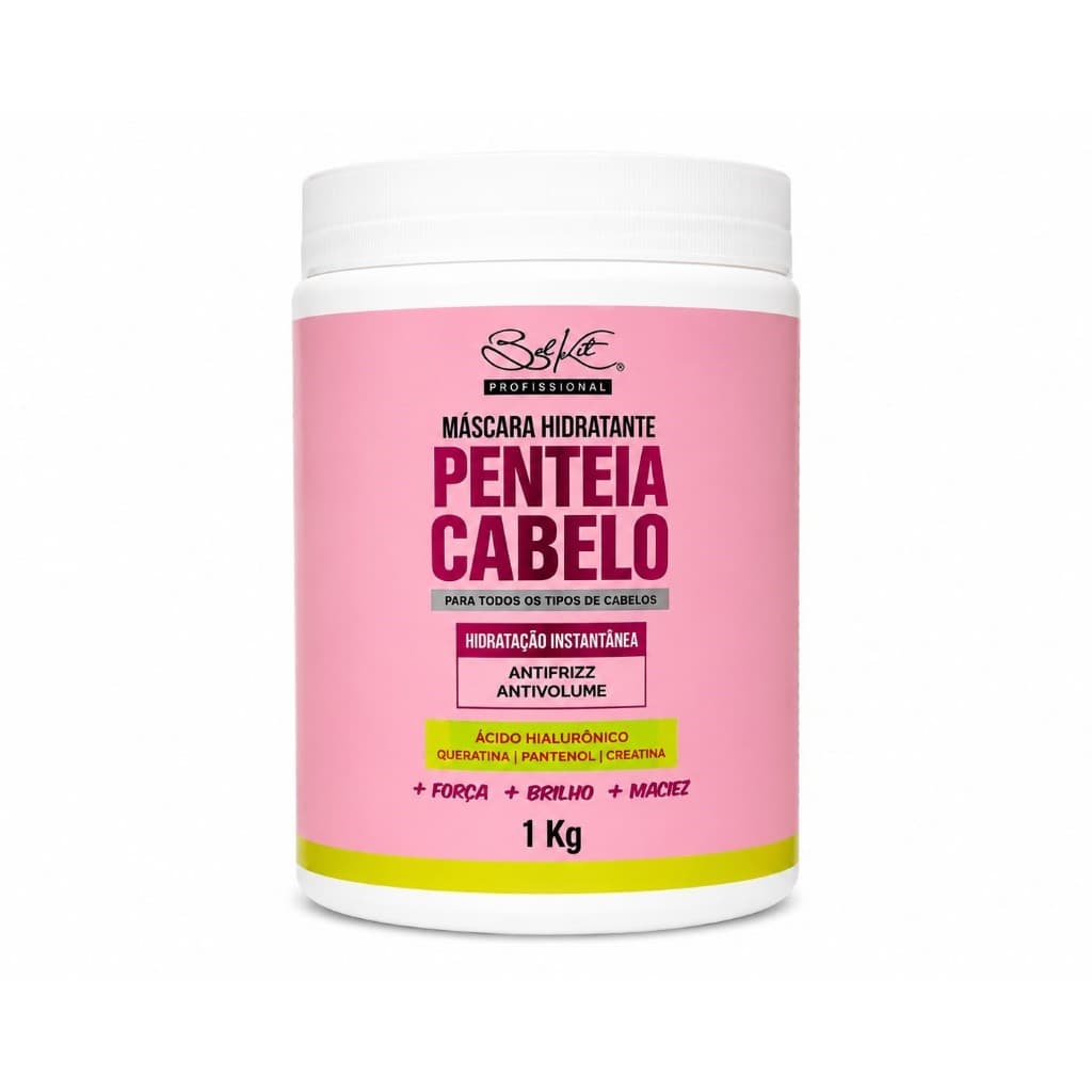Máscara Hidratante Penteia Cabelo Bel Kit 1kg Hidratação Antifrizz Todos os Tipos de Cabelo