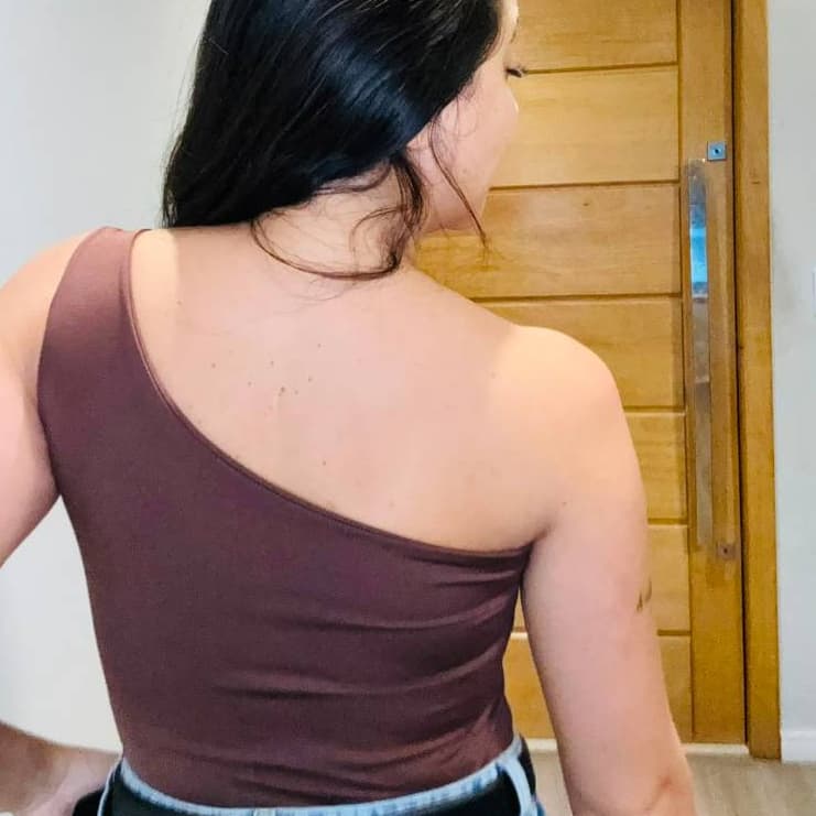 Body Marrom Mula Manca Blusa Feminina Suplex Premium Forro Duplo Sem Bojo