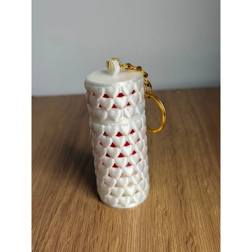Porta Batom Portátil Chaveiro Gloss Maquiagem Chaveiro Branco