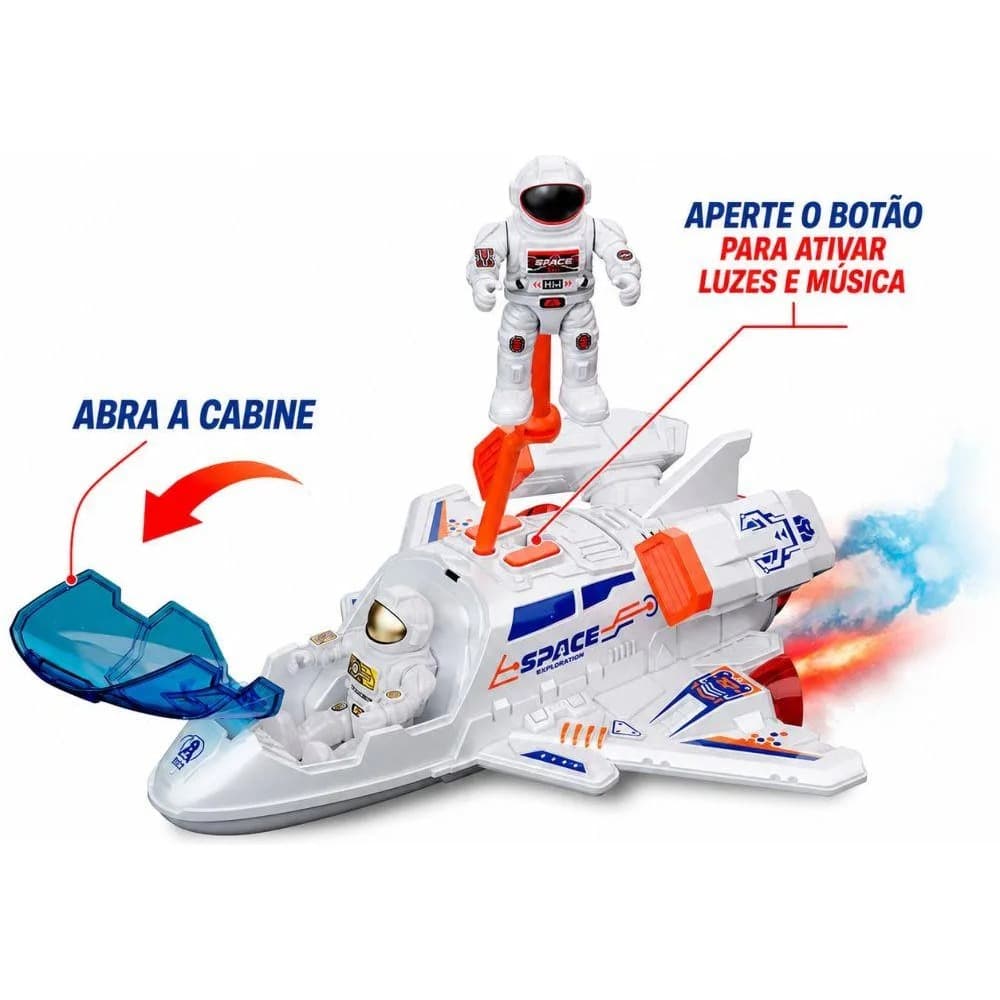 Nave Espacial Luminus Space Foguete Estelar Com Luz Som e Spray Zoop Toys Galaxias Presente Infantil