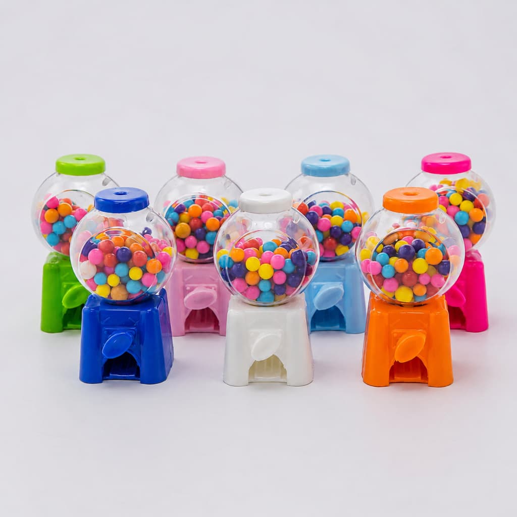 Kit 18 Unid - Mini Baleiro Candy Machine Diversas Cores para Decoração e Lembrancinhas Doces Mini Balas Balinhas Festas