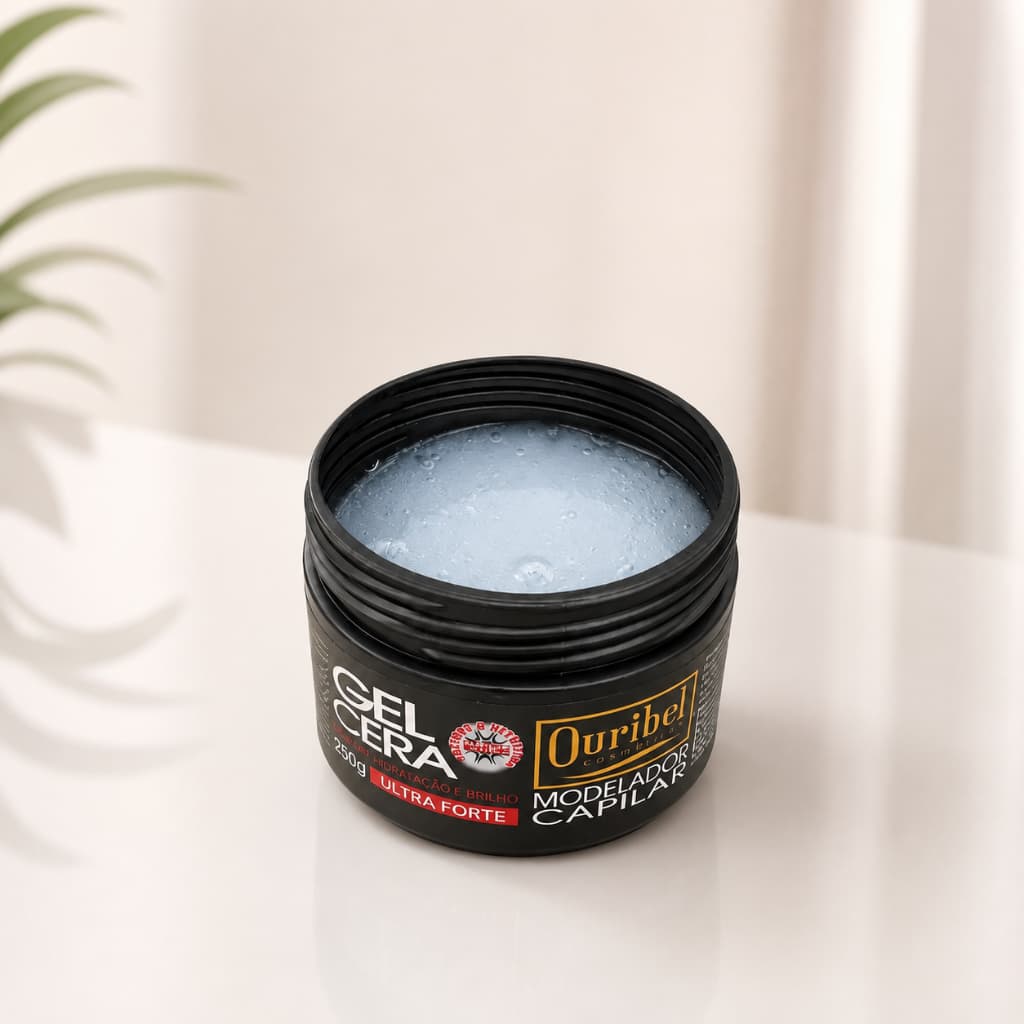 Gel Cera Ouribel Ultra Forte 250g Modelador Capilar Para Baby Hair e Acabamento Profissional