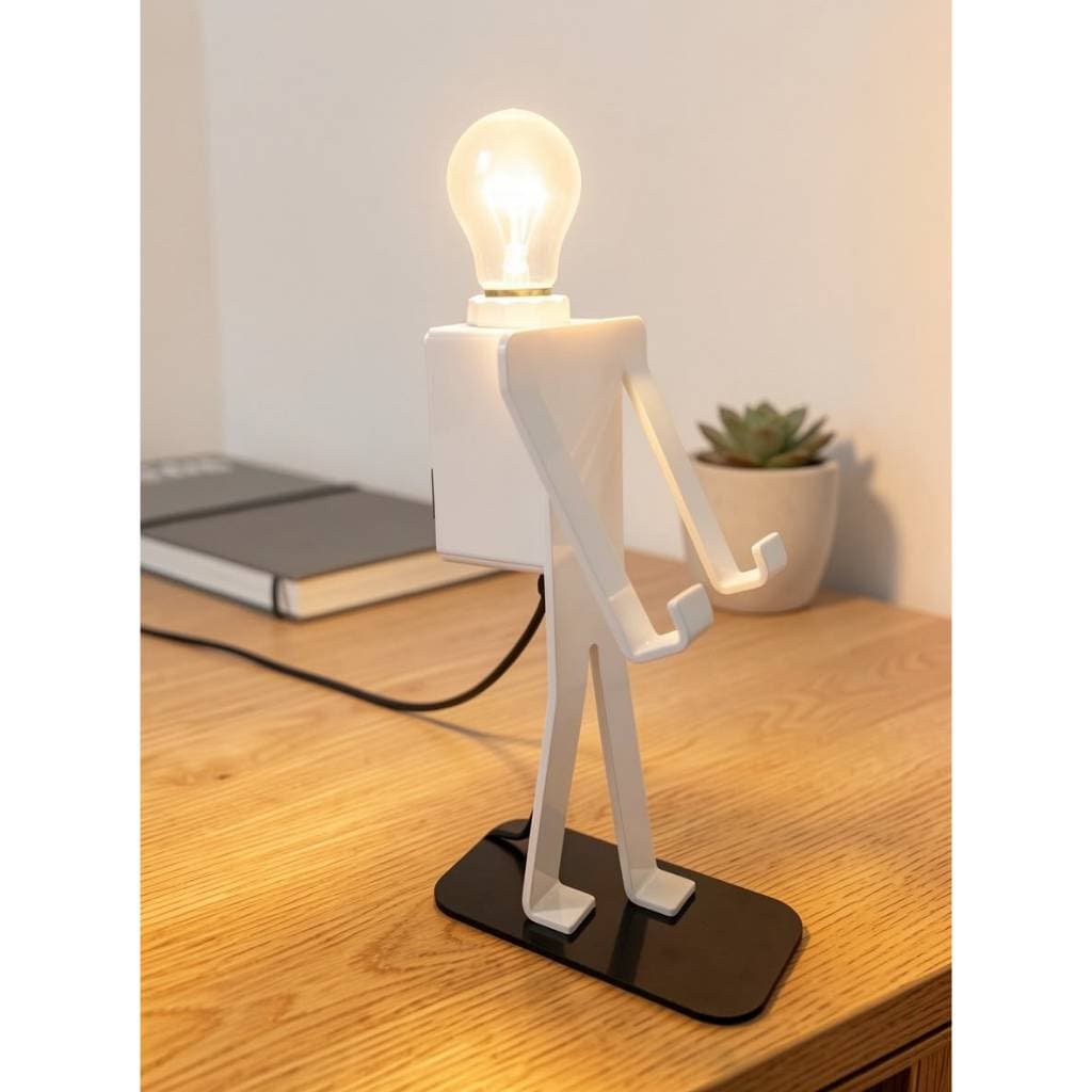 Luminária Moderna De Mesa para Escritório e Quarto 3 Em 1 Suporte De Celular E Carregador