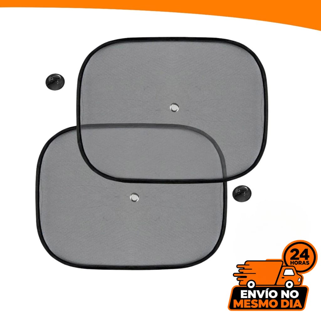 Protetor Solar Veicular Lateral 2 Unidades P/ carro 44x37cm Com Ventosa Resfriamento Vidros