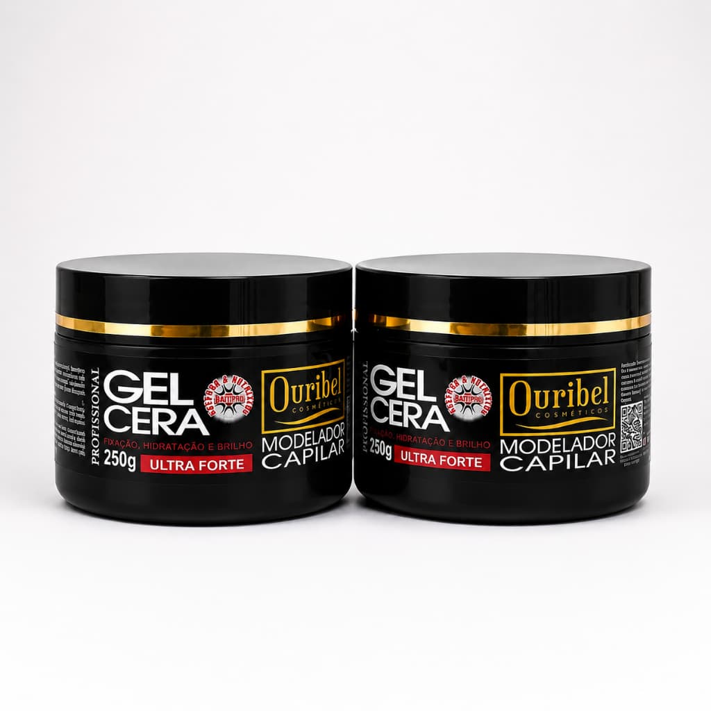 Gel Cera Capilar Ouribel Ultra Forte 250g Modelador Acabamento Penteados Fixação Hidratação e Brilho