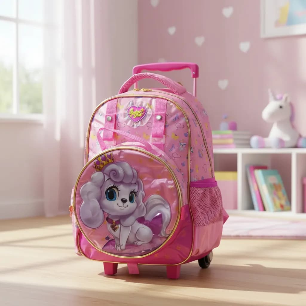 Kit Mochila Infantil Escolar Rodinha e Lancheira Fuseco Pet Sweety - Prende com Alça Removível