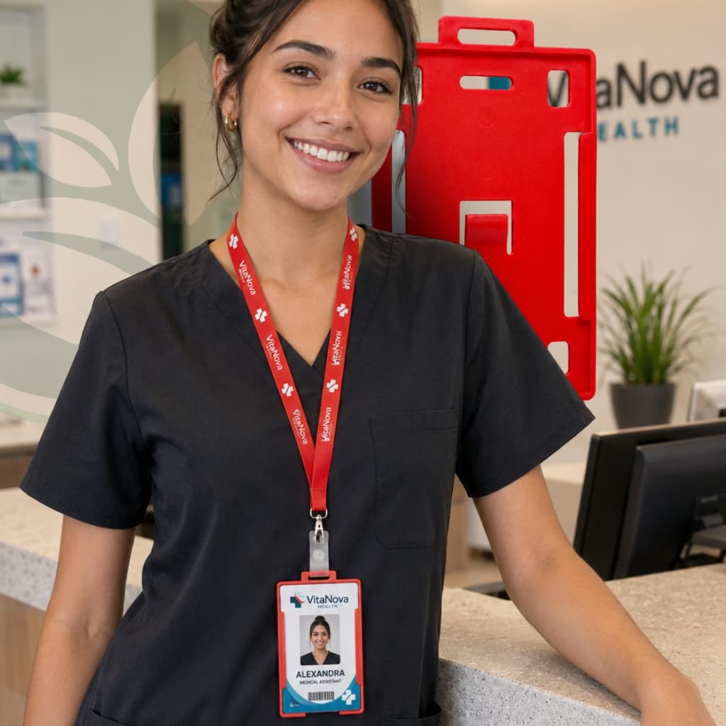 1 Unidade Porta Crachá Vertical Rígido Várias Cores Suporte