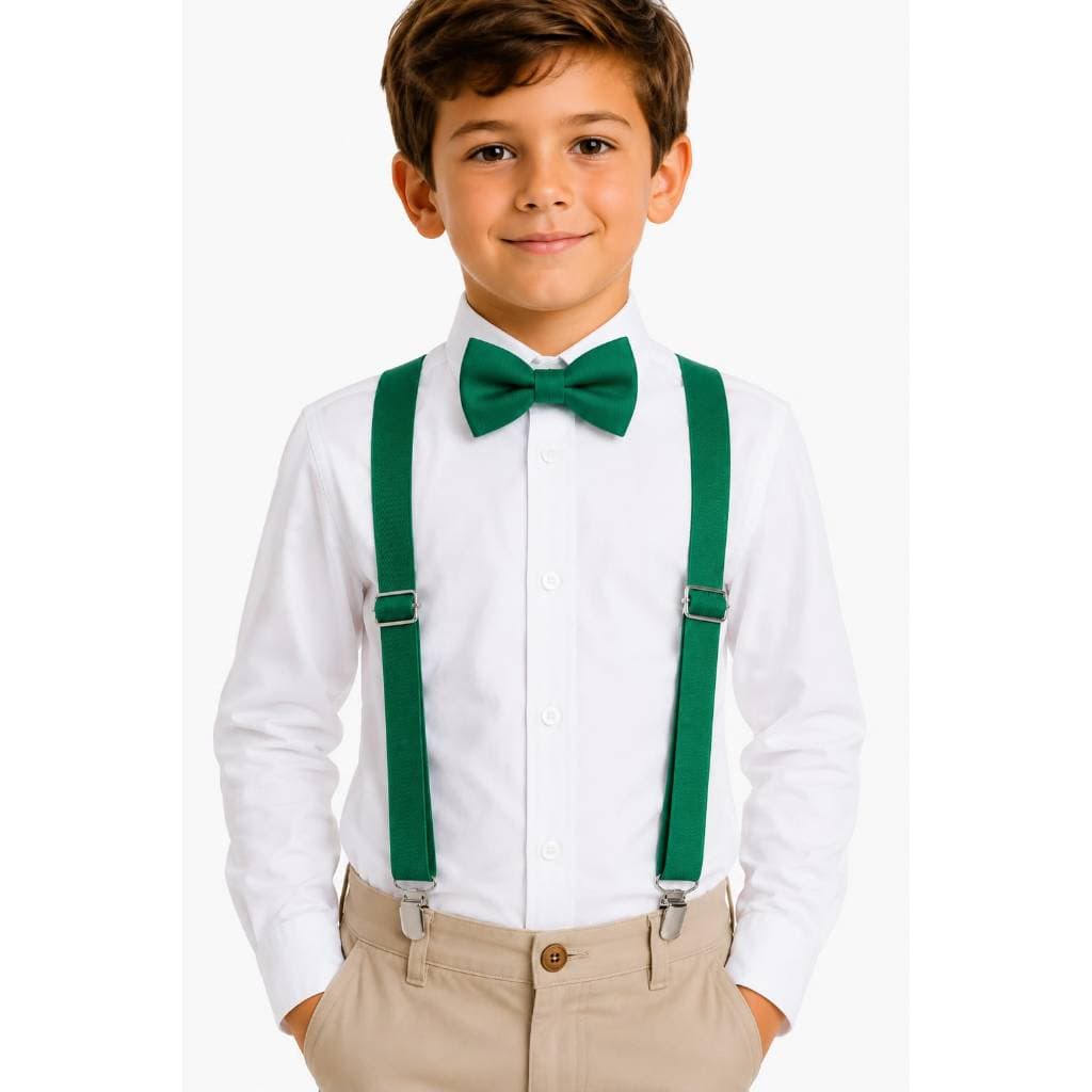 Suspensório e Gravata Verde Infantil
