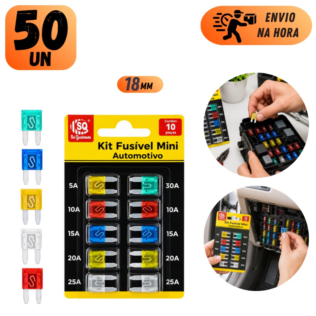 KIT MINI FUSÍVEL PARA CARRO E MOTO 5 A 30 AMPERES CONJUNTO AUTOMOTIVO SORTIDO