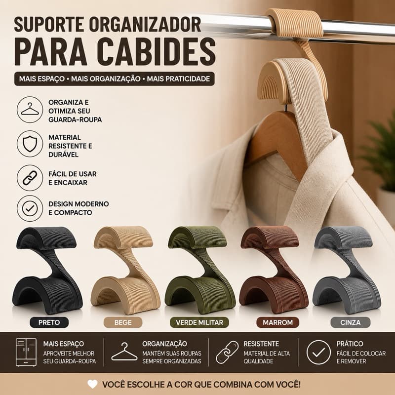 suporte cabide organizador roupas guarda-roupa closet arara armazenamento economia espaço acessório pendurar