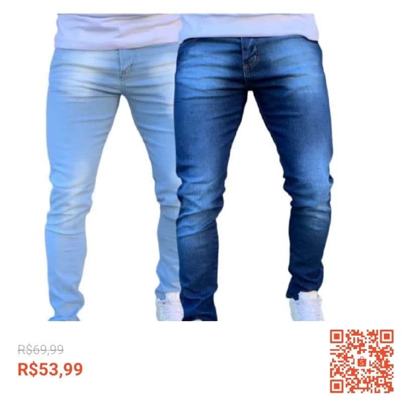 Calça Jeans Masculina Slim com Elastano e Lycra para Mais Conforto
