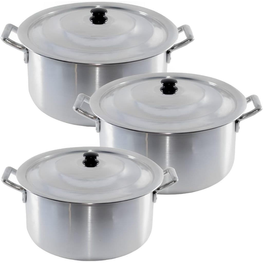 Kit 3 Caçarolas Alumínio Linha Hotel Restaurante Cor Prateado