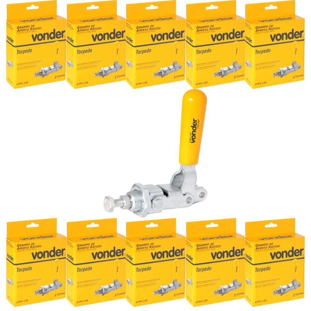 Kit 10 Grampos De Aperto Rápido Tipo Torpedo,gtpv 130 Vonder