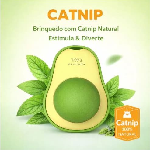 Brinquedos catnip Abacate /João Bobo Catnip, Gatos Pet, Relaxante, Interativo e 100% Natural