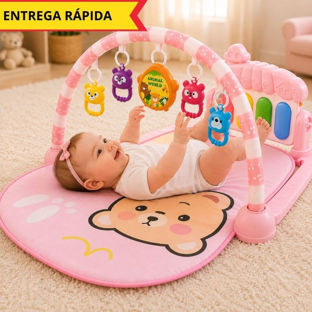 Tapete Para Bebê Musical Brinquedo Interativo Com Acessórios Estímulo Sensorial